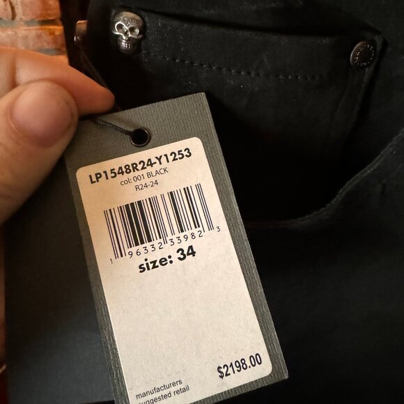 $2198 JOHN VARVATOS "Eton" Lamb Stretch Leather Pants (sz34) - Picture 8 of 14